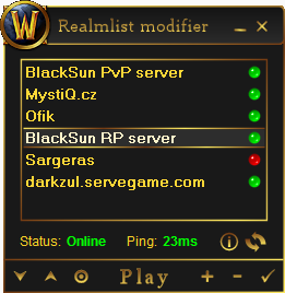 World of Warcraft Realmlist Modifier 2.06.4